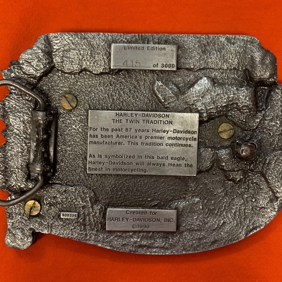 1990 Harley Davidson The Twin Tradition Belt Buckle 415 of 3000 - Picture 2 of 4